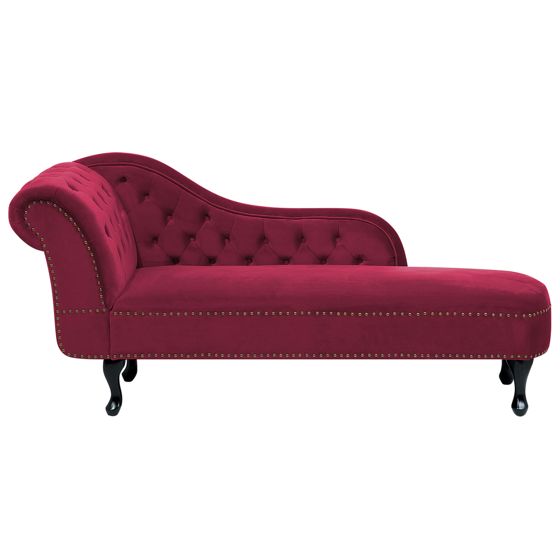 Venstrevendt chaiselong NIMES Velour Bordeaux