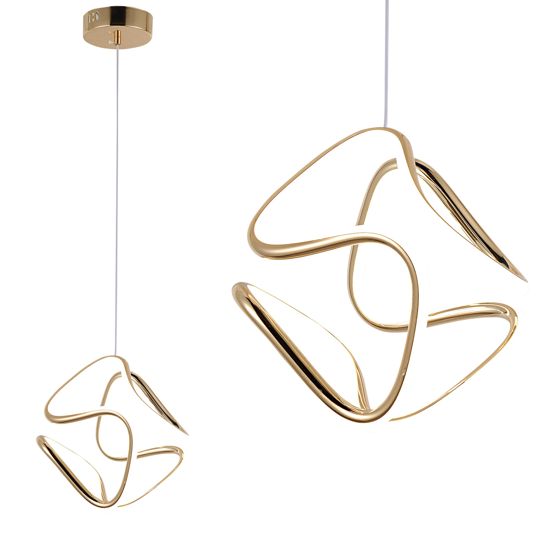 TOOLIGHT hængende loftlampe G067-CP LED Guld 128x24x25,5cm