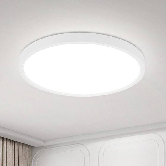 NETTLIFE flad LED loftlampe 18 cm - 15 W, hvid, 6000 K - moderne belysning til køkken, entré, soveværelse