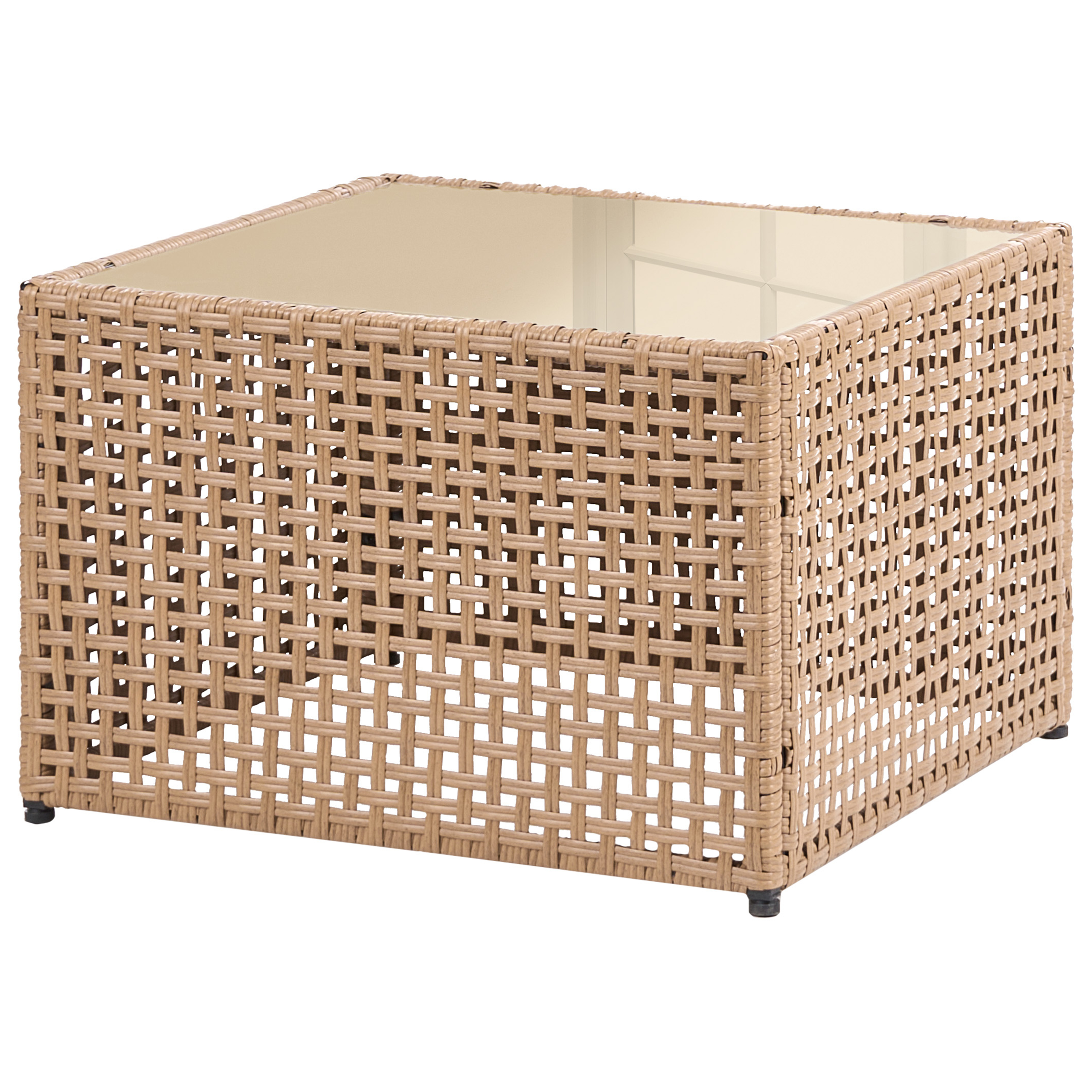 Havesofabord OMEGANA 66 cm 66 cm PE-rattan Beige