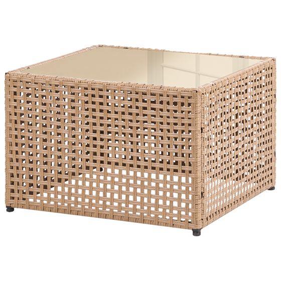 Havesofabord OMEGANA 66 cm 66 cm PE-rattan Beige