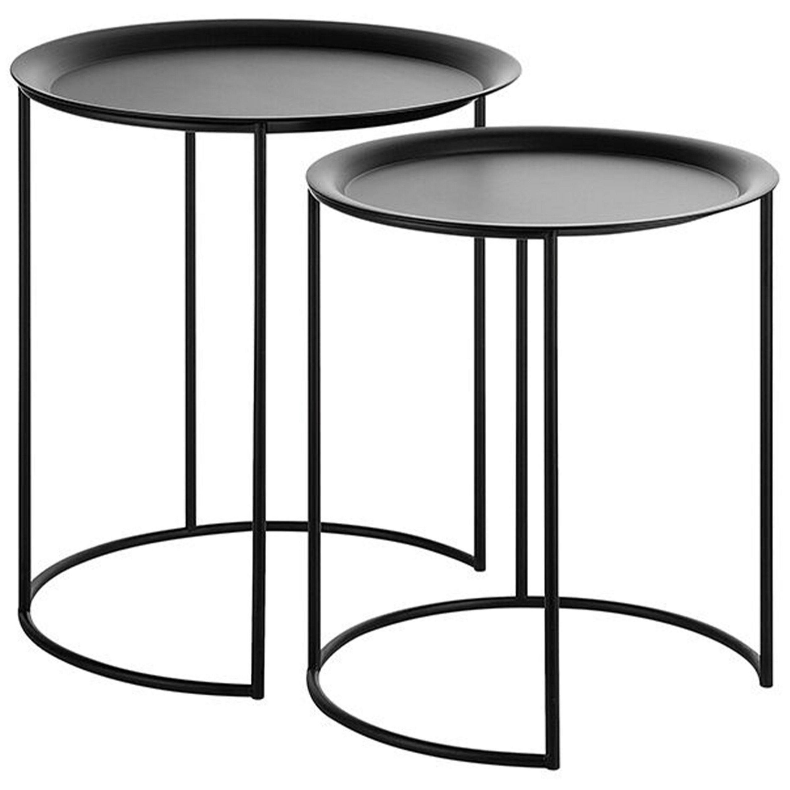Sæt med 2 sideborde TWINS Metal Sort
