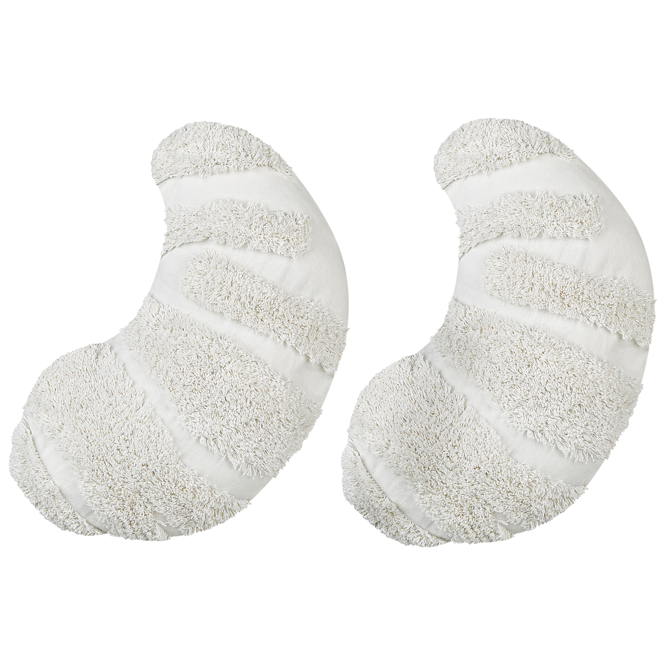 Sæt af 2 pyntepuder SNOWDROP 40 x 25 cm Bomuld Hvid