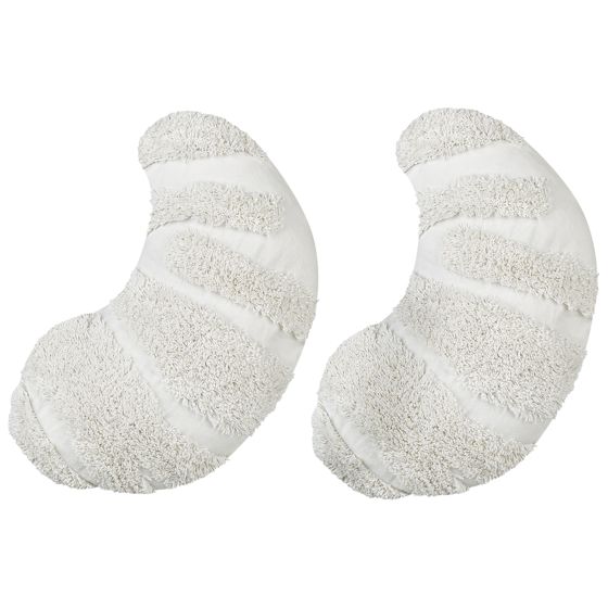 Sæt af 2 pyntepuder SNOWDROP 40 x 25 cm Bomuld Hvid