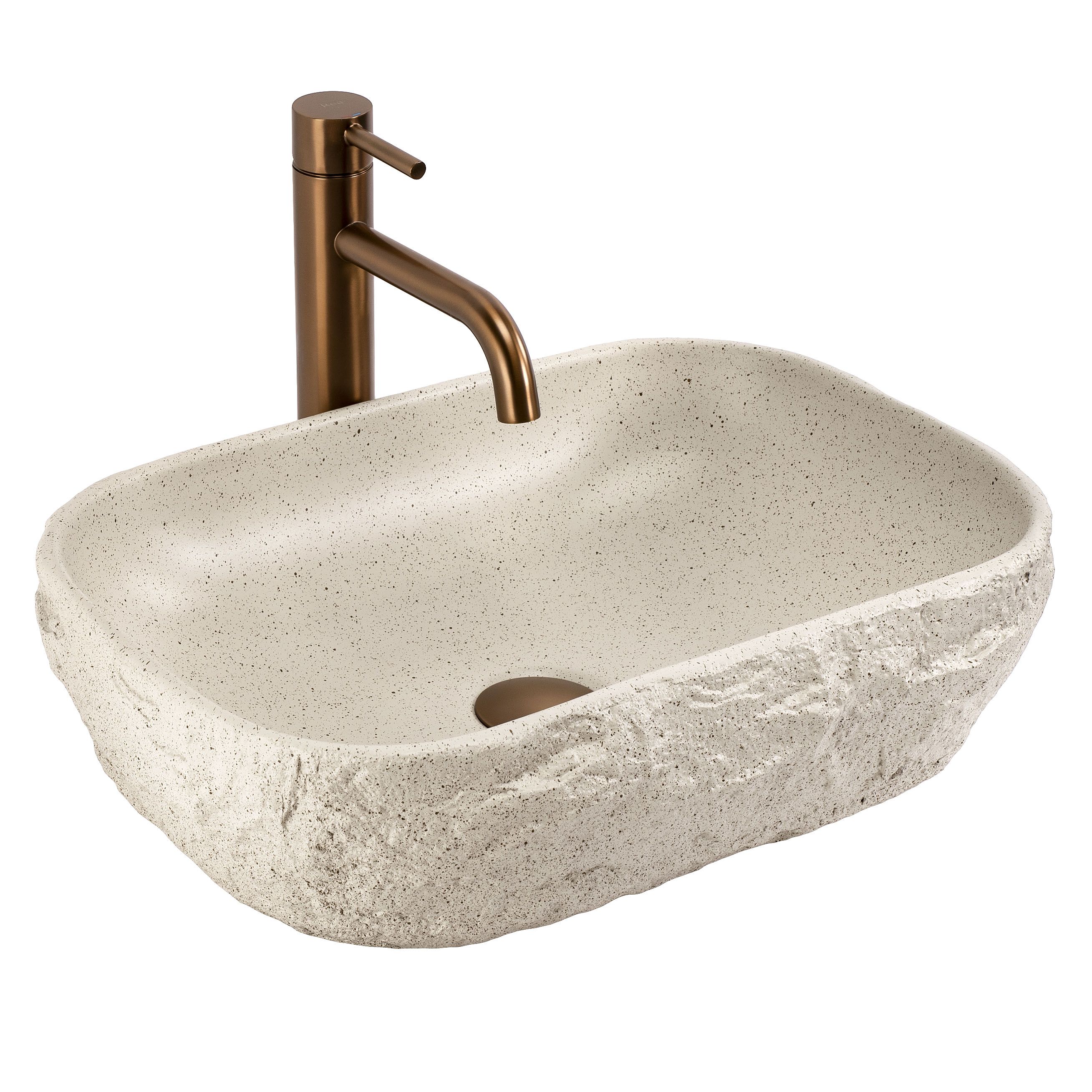 REA bordmonteret håndvask Bianka Beige, 46x33x13cm