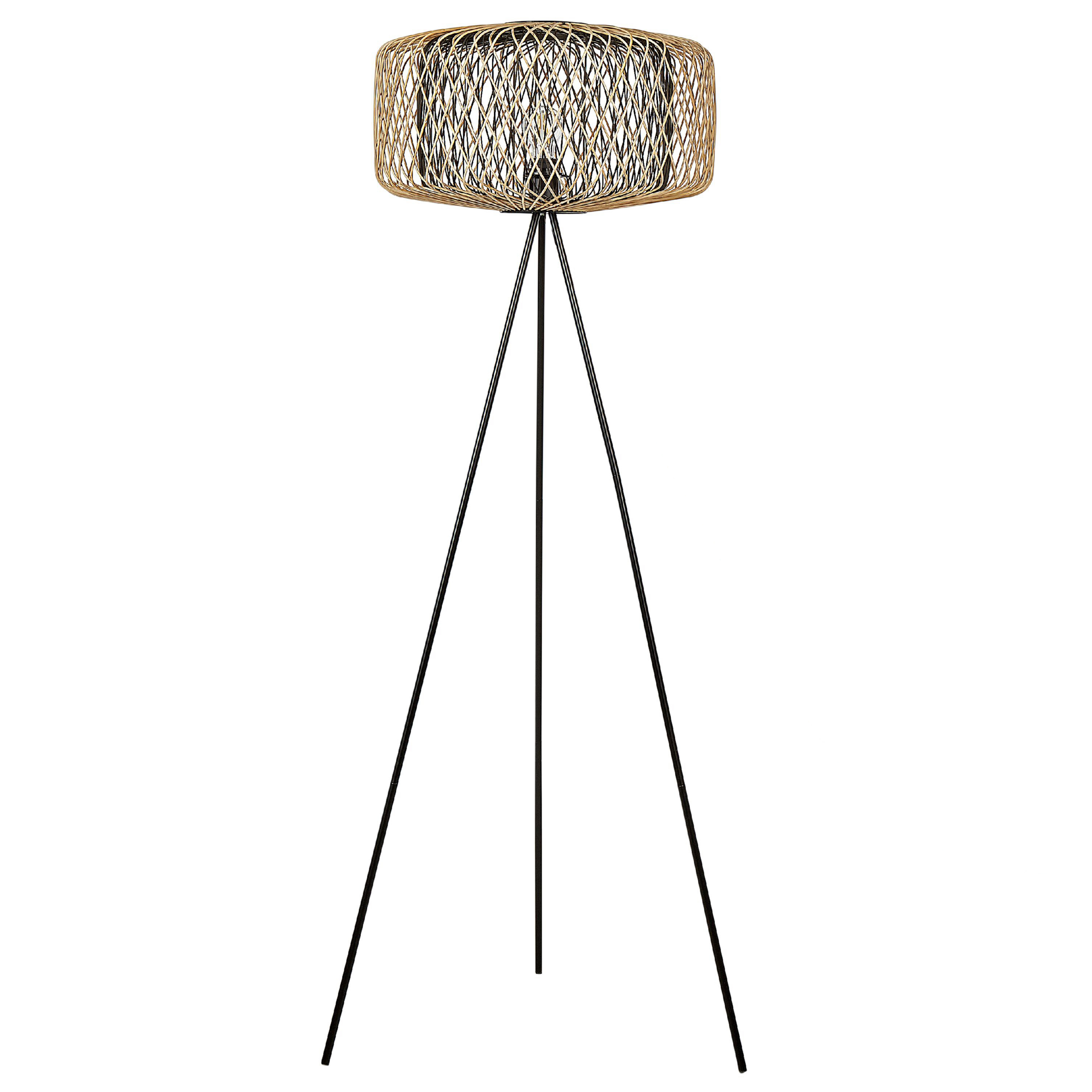Gulvlampe JAVARI Bambus Brun/sort
