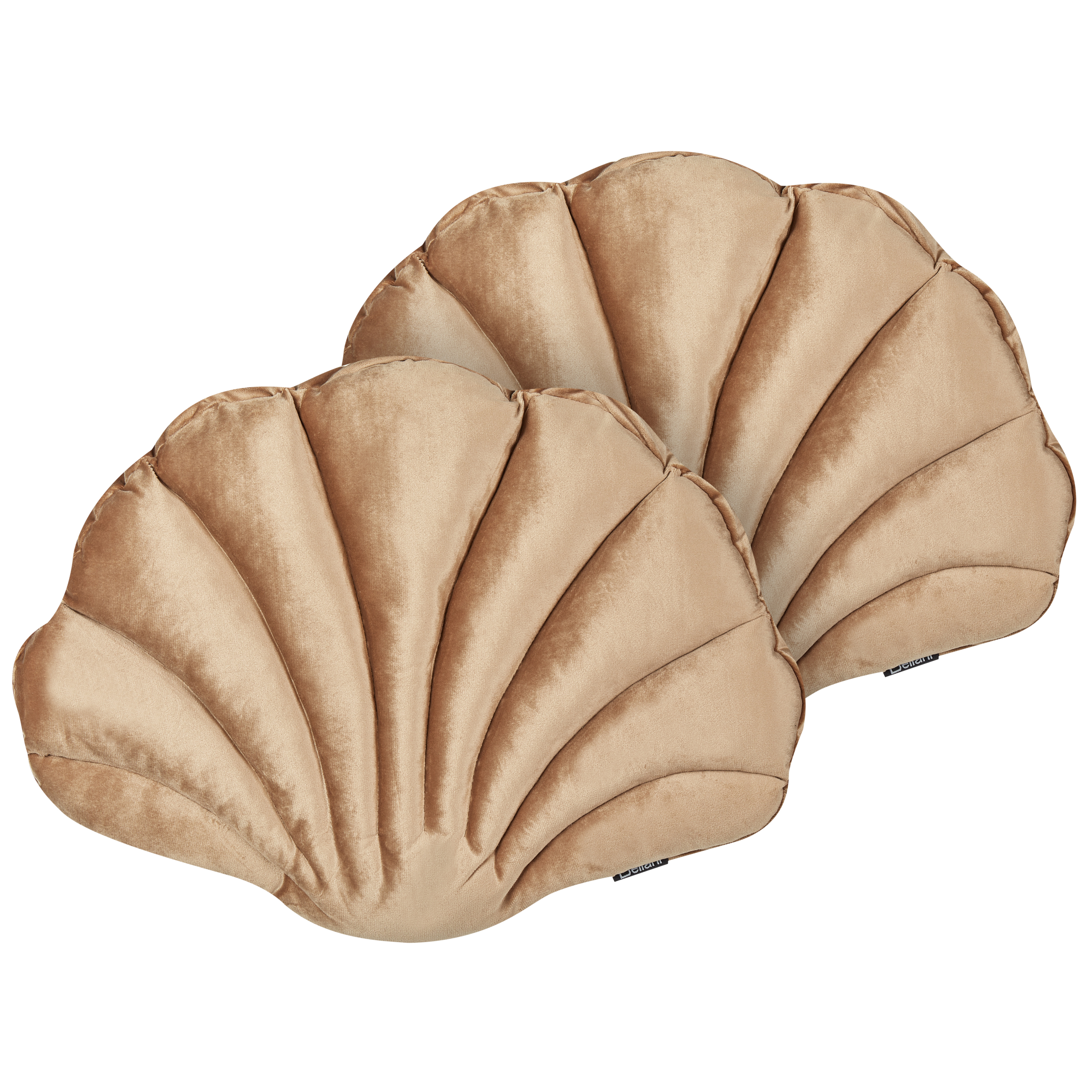 Sæt af 2 pyntepuder CONSOLIDA 47 x 35 cm Velour Mørk beige Ensfarvet