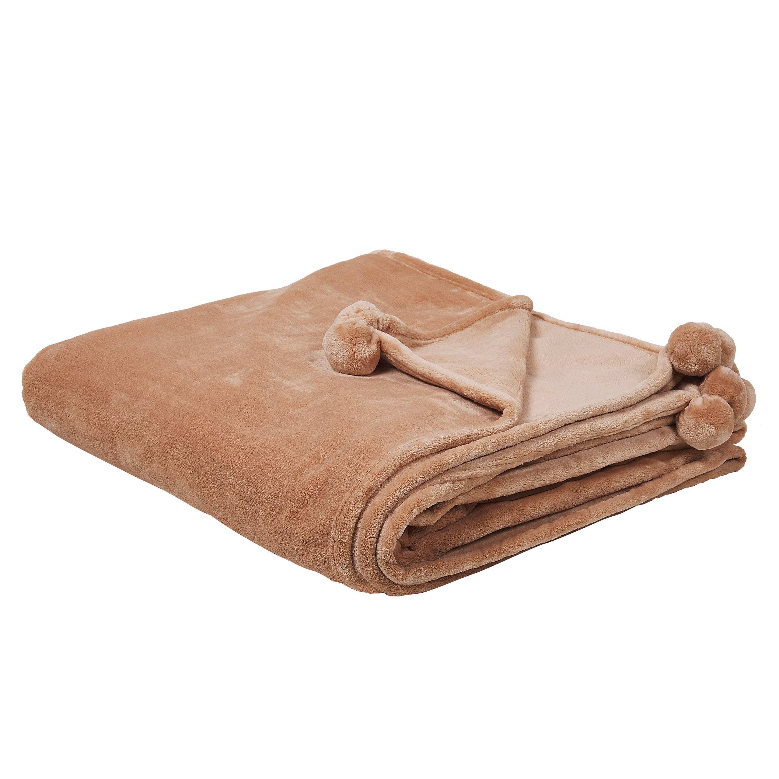 Plaid TERKE 200 x 220 cm Lysebrun