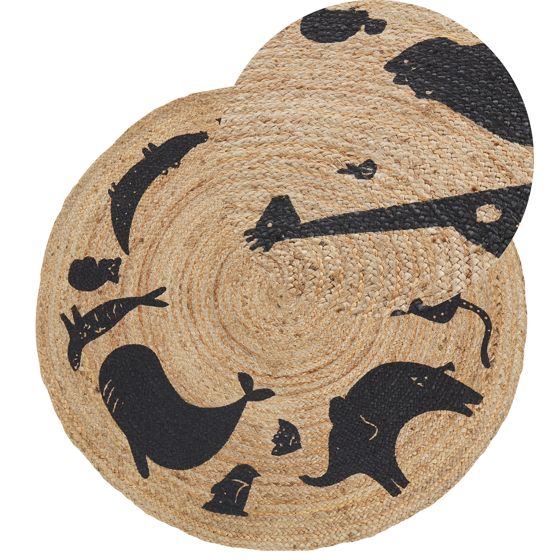 Børnetæppe EARTH Beige ø 120 cm Jute