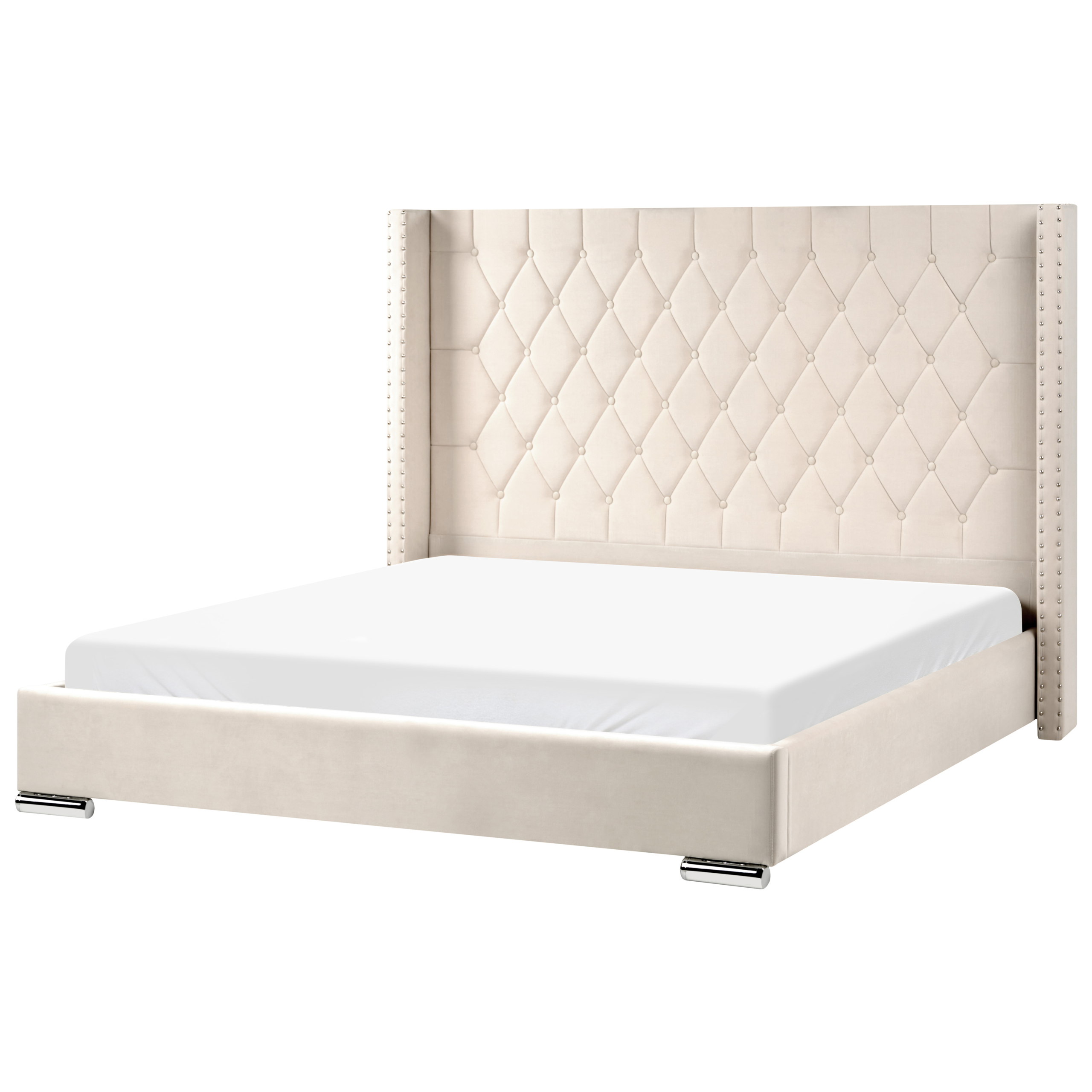 Seng Velour LUBBON 180 x 200 cm Cremehvid