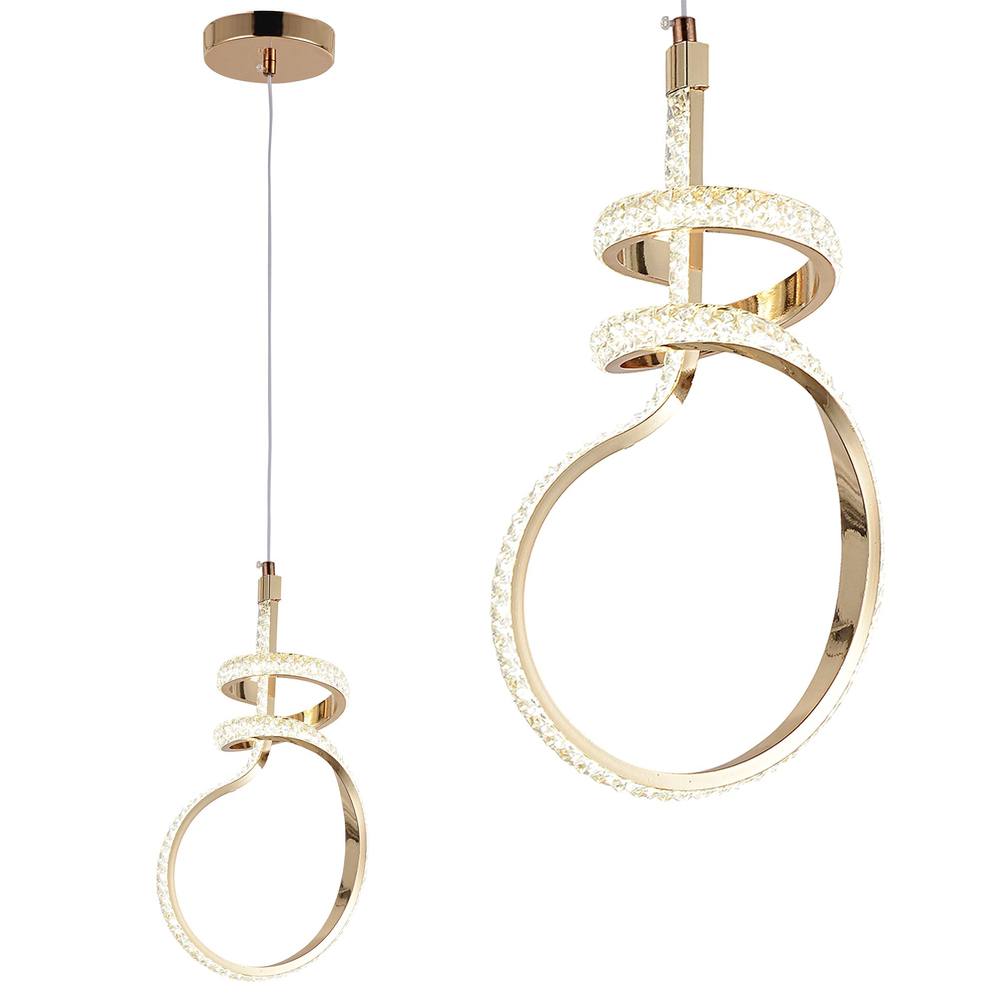TOOLIGHT hængende loftlampe G071-CP LED Guld 139,5x18,5x37cm