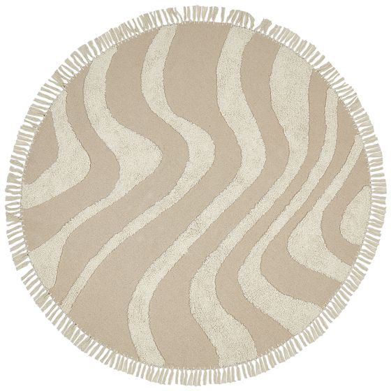 Gulvtæppe ARTMAK Beige ø 140 cm Bomuld