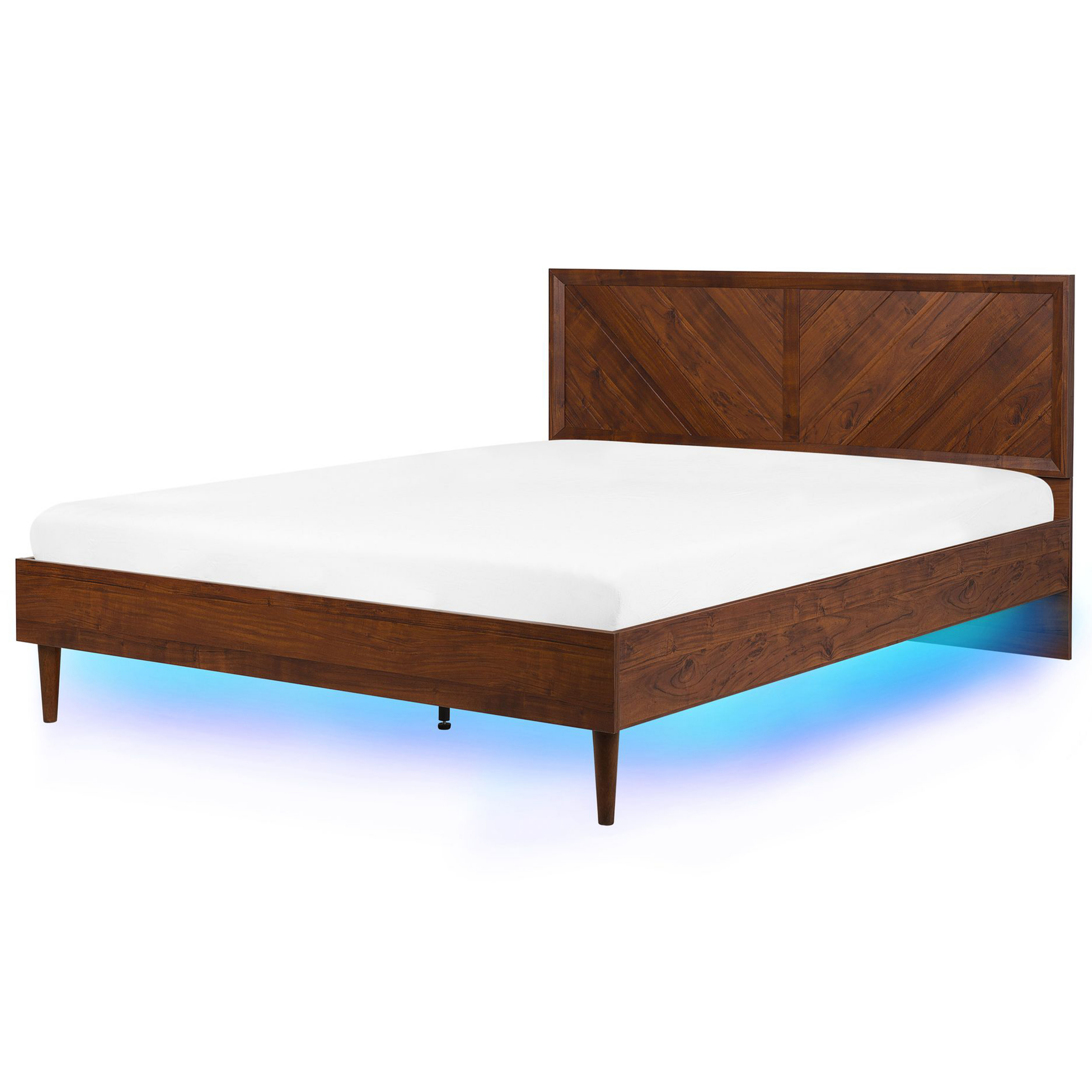 Seng med LED MIALET 180 x 200 cm Mørkebrun