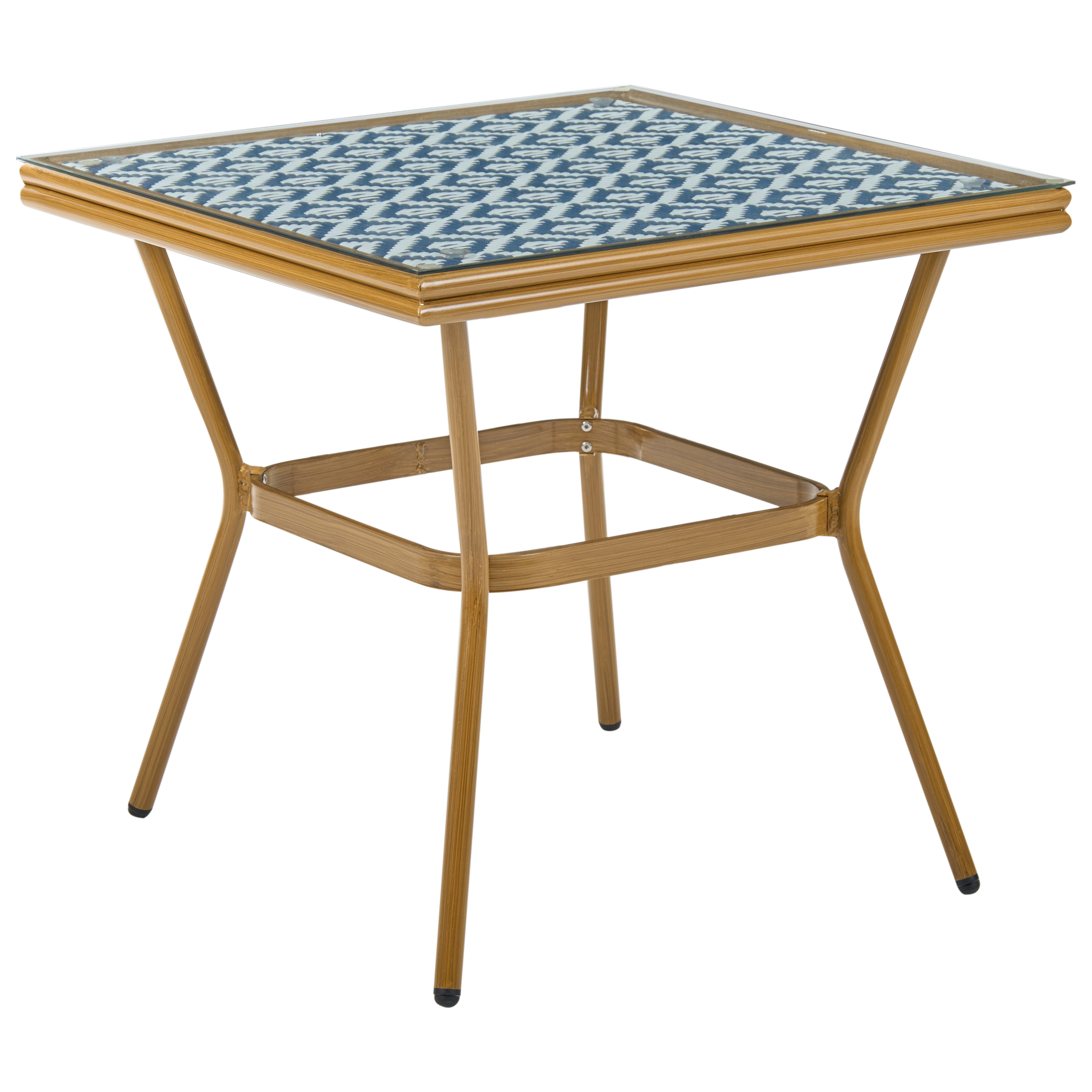 Bistro bord CASPRI 80 cm 80 cm PE-rattan Blå/hvid
