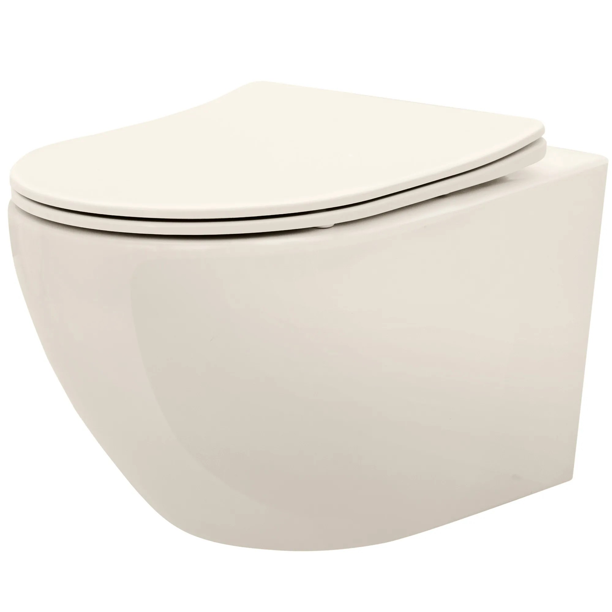 REA væghængt toilet CARLO MINI RIMLESS Beige, 49,5x37x32cm