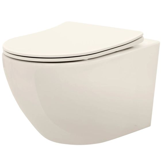 REA væghængt toilet CARLO MINI RIMLESS Beige, 49,5x37x32cm