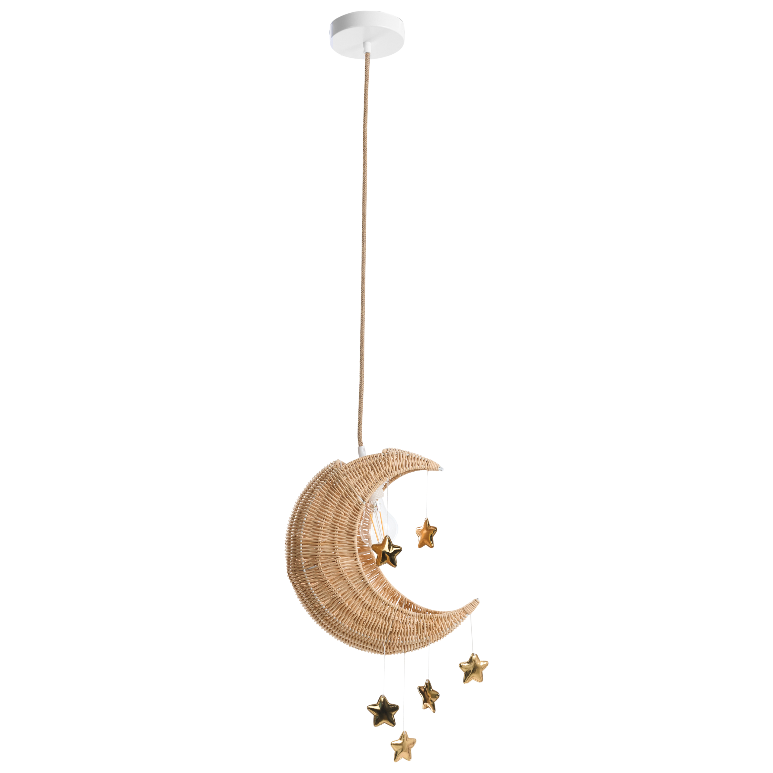 Loftlampe Måne ORCHON Rattan Naturlig