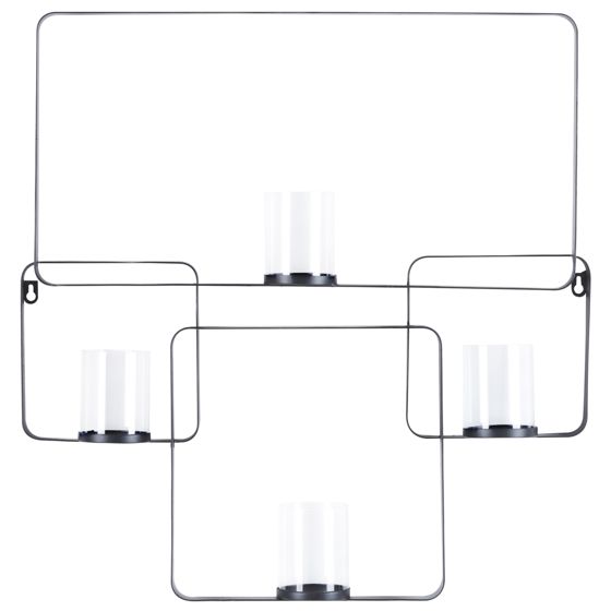 Væglysestage PALAWAN 65 cm Metal Sort