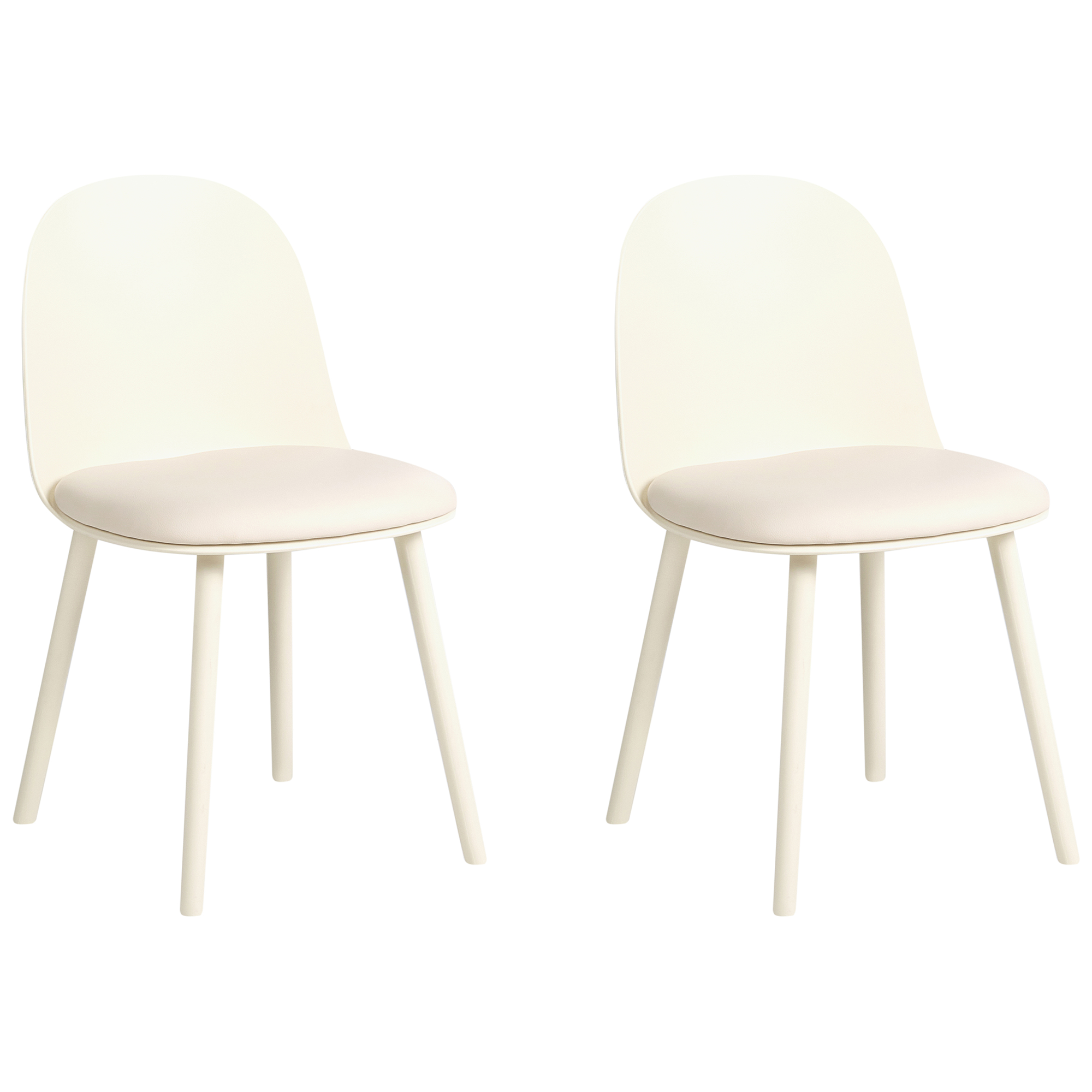 Sæt med 2 spisebordsstole ANKENY Kunstlæder Lys Beige