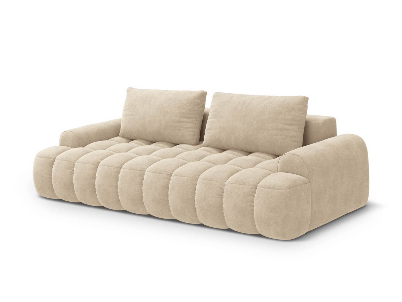 Cosmopolitan Design veloursovesofa med opbevaring, "Linz", 4-personers, 250 × 100 × 84 cm, Vogue, sorte plastben