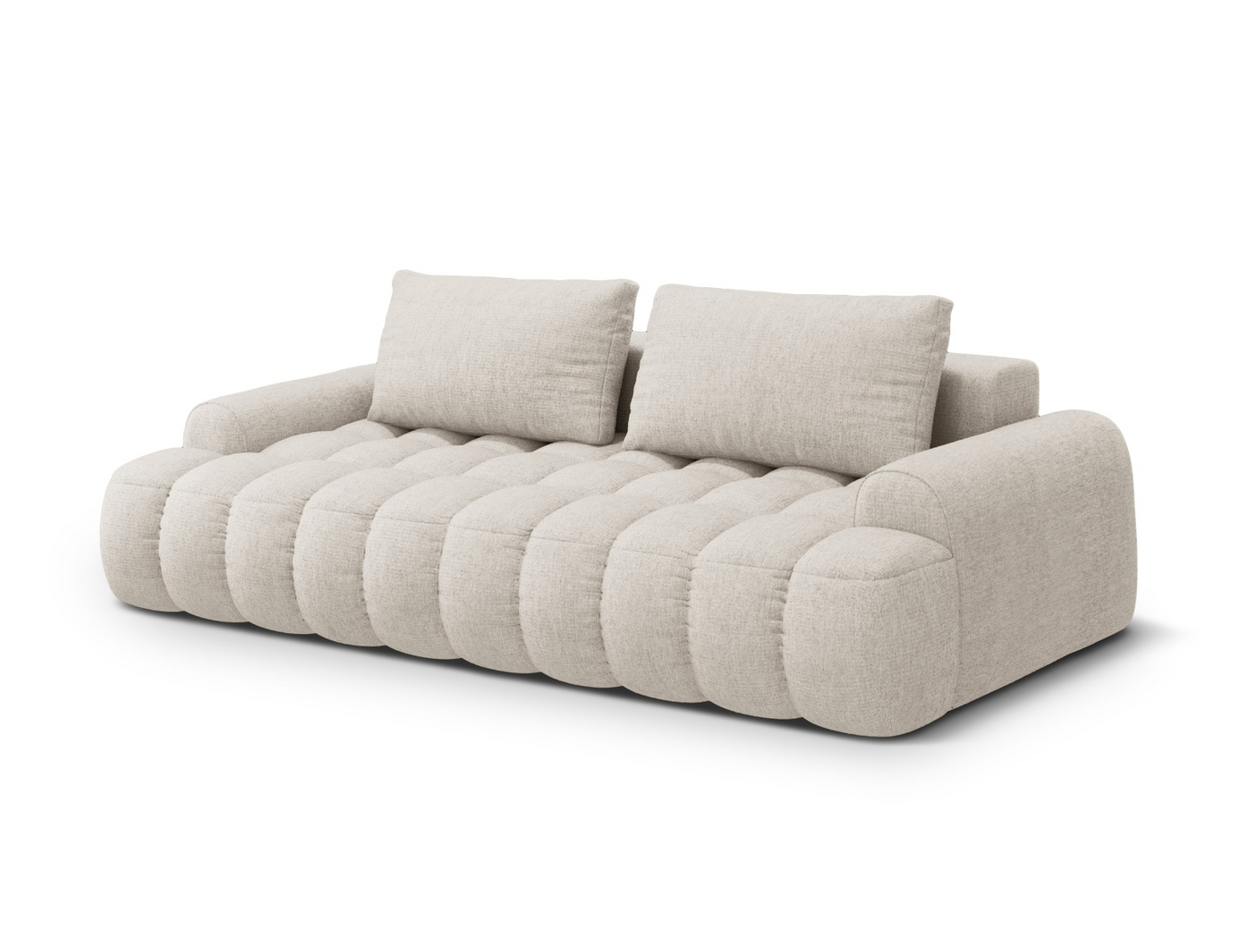 Cosmopolitan Design sovesofa med opbevaring, "Linz", 4-personers, 250 × 100 × 84 cm, Sorella, sorte plastben