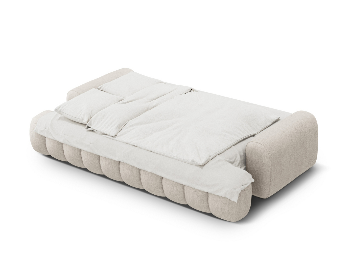 Cosmopolitan Design sovesofa med opbevaring, "Linz", 4-personers, 250 × 100 × 84 cm, Sorella, sorte plastben