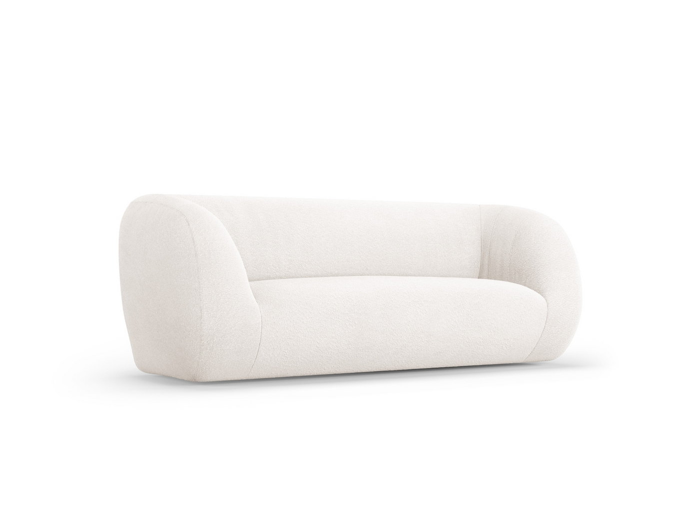 Cosmopolitan Design bouclé-sofa, "Essen", 2-personers, 210 × 95 × 86 cm, Baloo, sorte plastben
