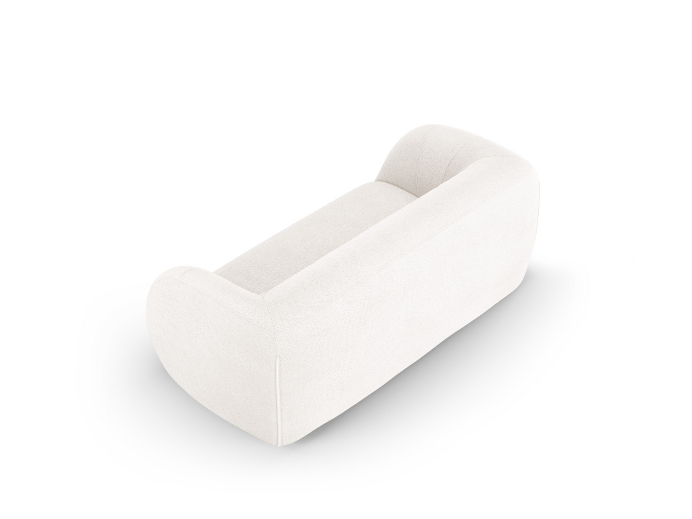 Cosmopolitan Design bouclé-sofa, "Essen", 2-personers, 210 × 95 × 86 cm, Baloo, sorte plastben