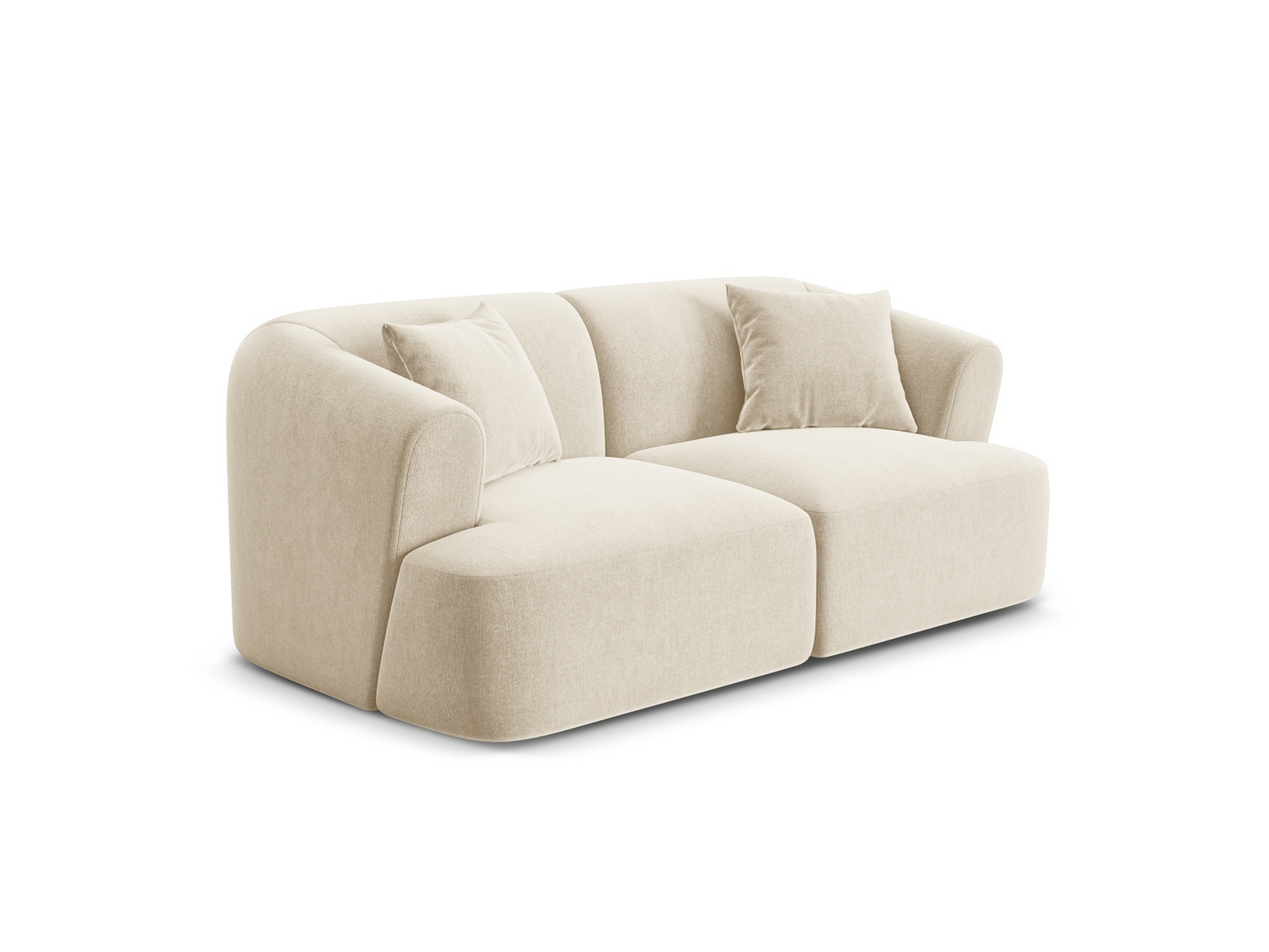 Cosmopolitan Design velourmodulsofa, "Campi", 2-personers, 180 × 90 × 70 cm, Vogue, sorte plastben
