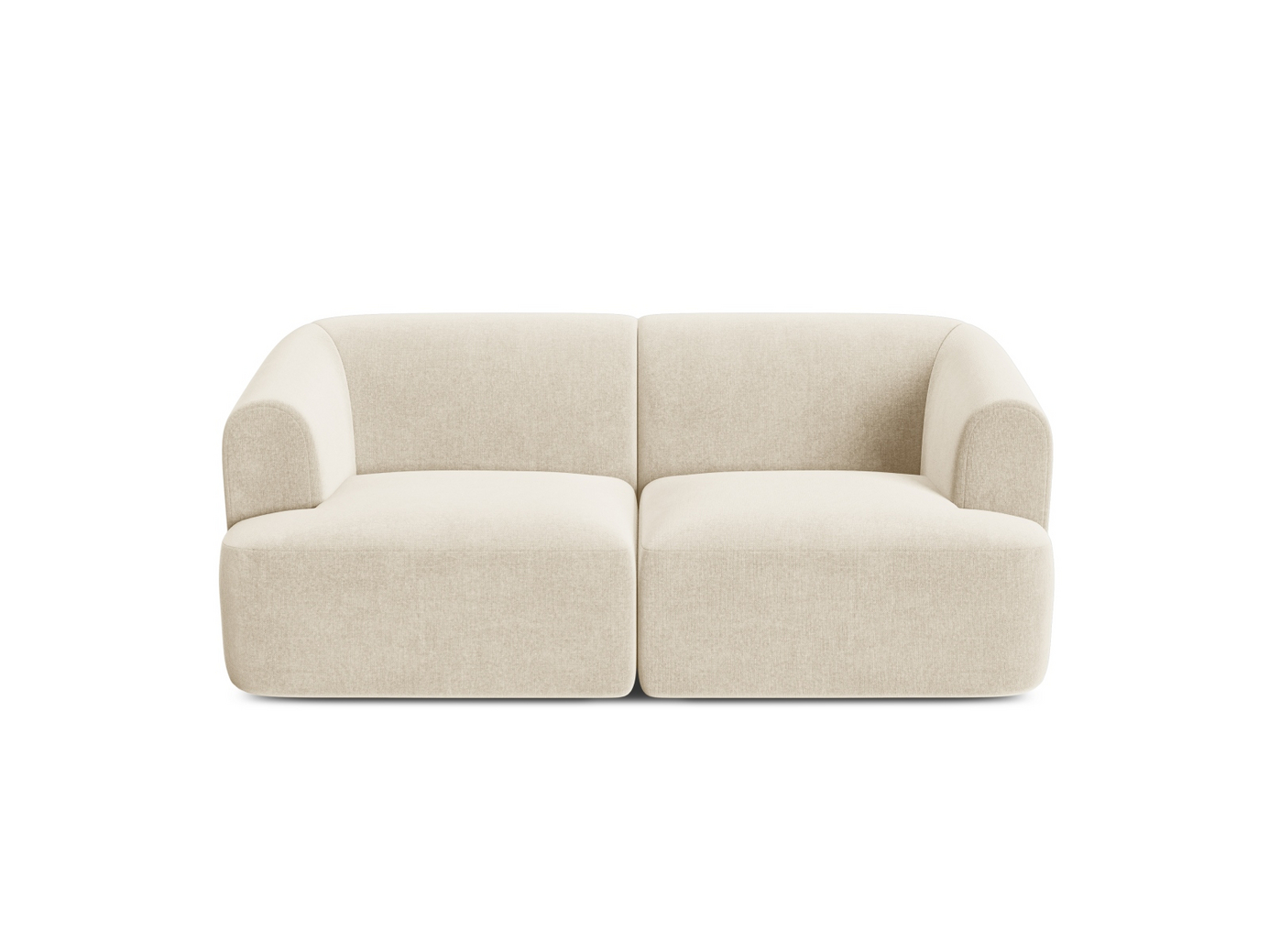 Cosmopolitan Design velourmodulsofa, "Campi", 2-personers, 180 × 90 × 70 cm, Vogue, sorte plastben