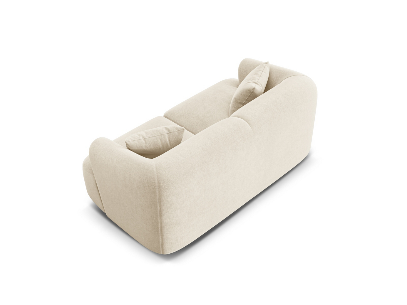 Cosmopolitan Design velourmodulsofa, "Campi", 2-personers, 180 × 90 × 70 cm, Vogue, sorte plastben