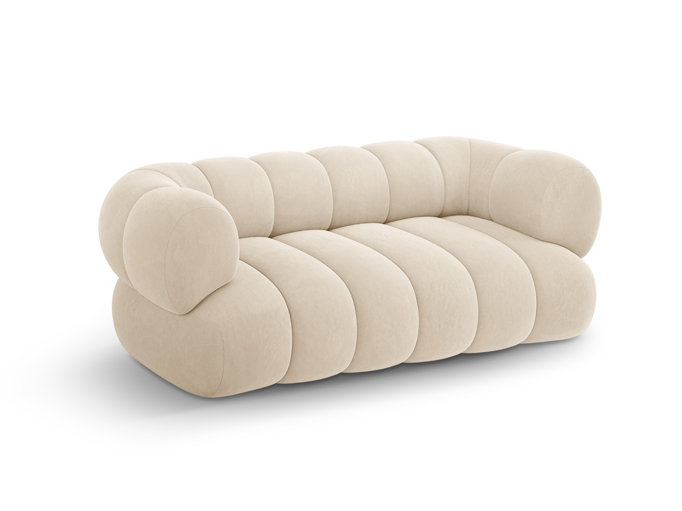 Cosmopolitan Design veloursofa, "Koge", 2-personers, 180 × 95 × 70 cm, Vogue, sorte plastben