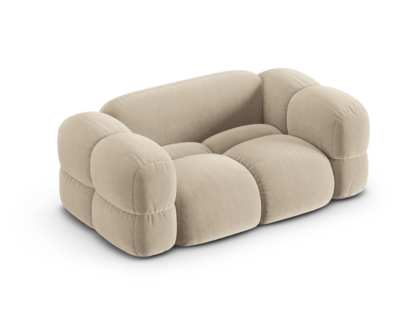Cosmopolitan Design veloursofa, "Loretto", 2-personers, 180 × 100 × 68 cm, Vogue, sorte plastben