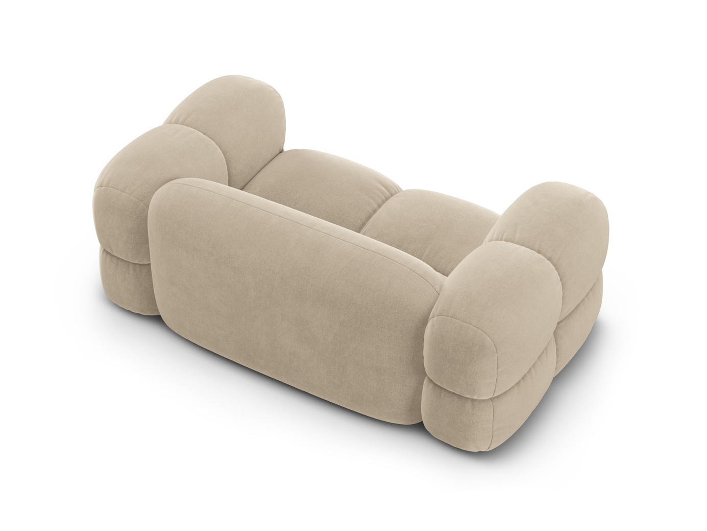Cosmopolitan Design veloursofa, "Loretto", 2-personers, 180 × 100 × 68 cm, Vogue, sorte plastben