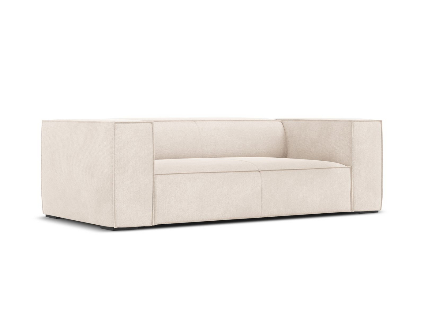 Cosmopolitan Design sofa, "Turin", 2-personers, 212 × 100 × 68 cm, Rosario, ben i sort bøg