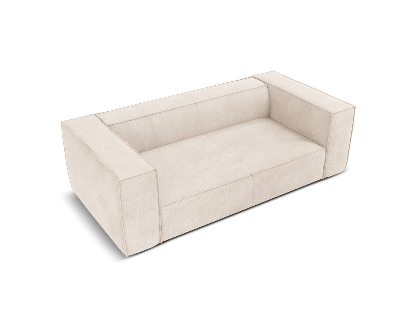 Cosmopolitan Design sofa, "Turin", 2-personers, 212 × 100 × 68 cm, Rosario, ben i sort bøg