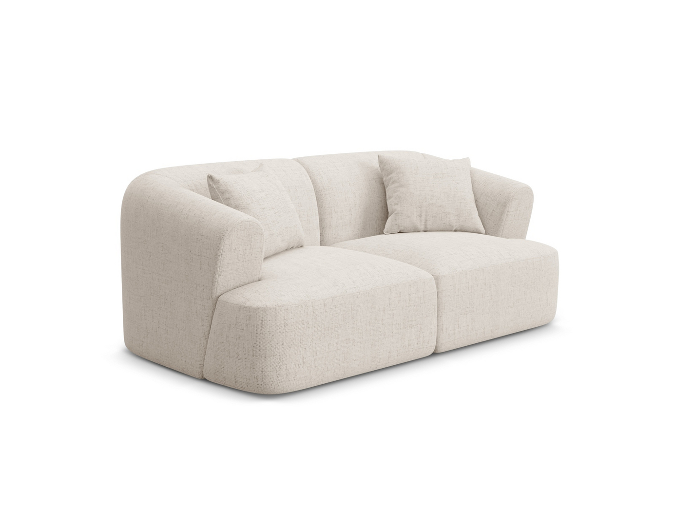 Cosmopolitan Design modulsofa, "Campi", 2-personers, 180 × 90 × 70 cm, Moly, sorte plastben