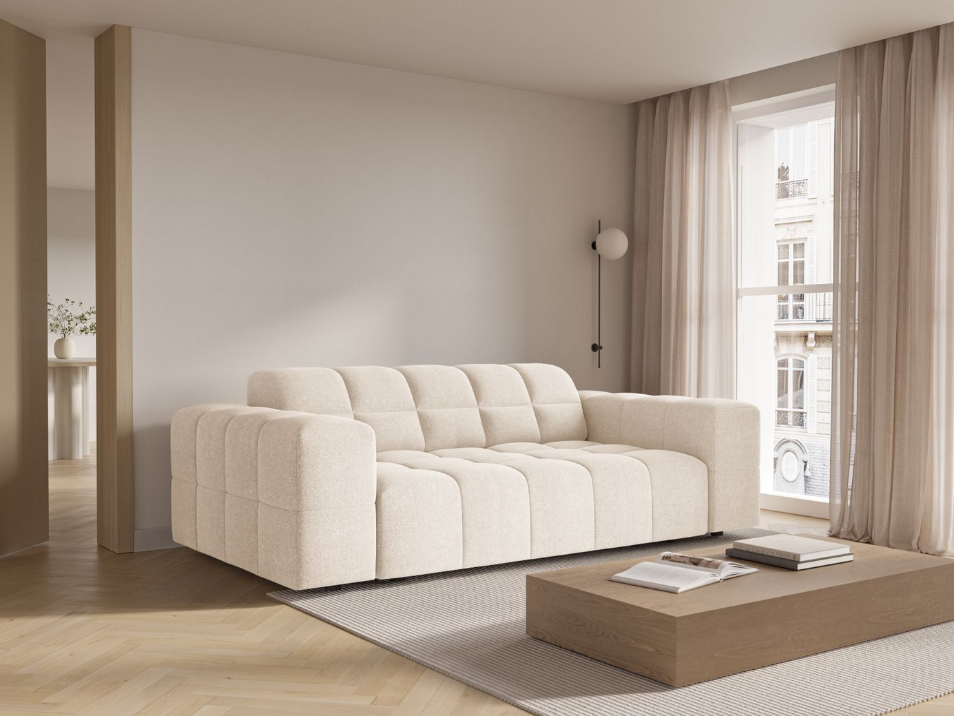 Cosmopolitan Design sofa, "Chicago", 2-personers, 178 × 102 × 78 cm, Haga, sorte plastben
