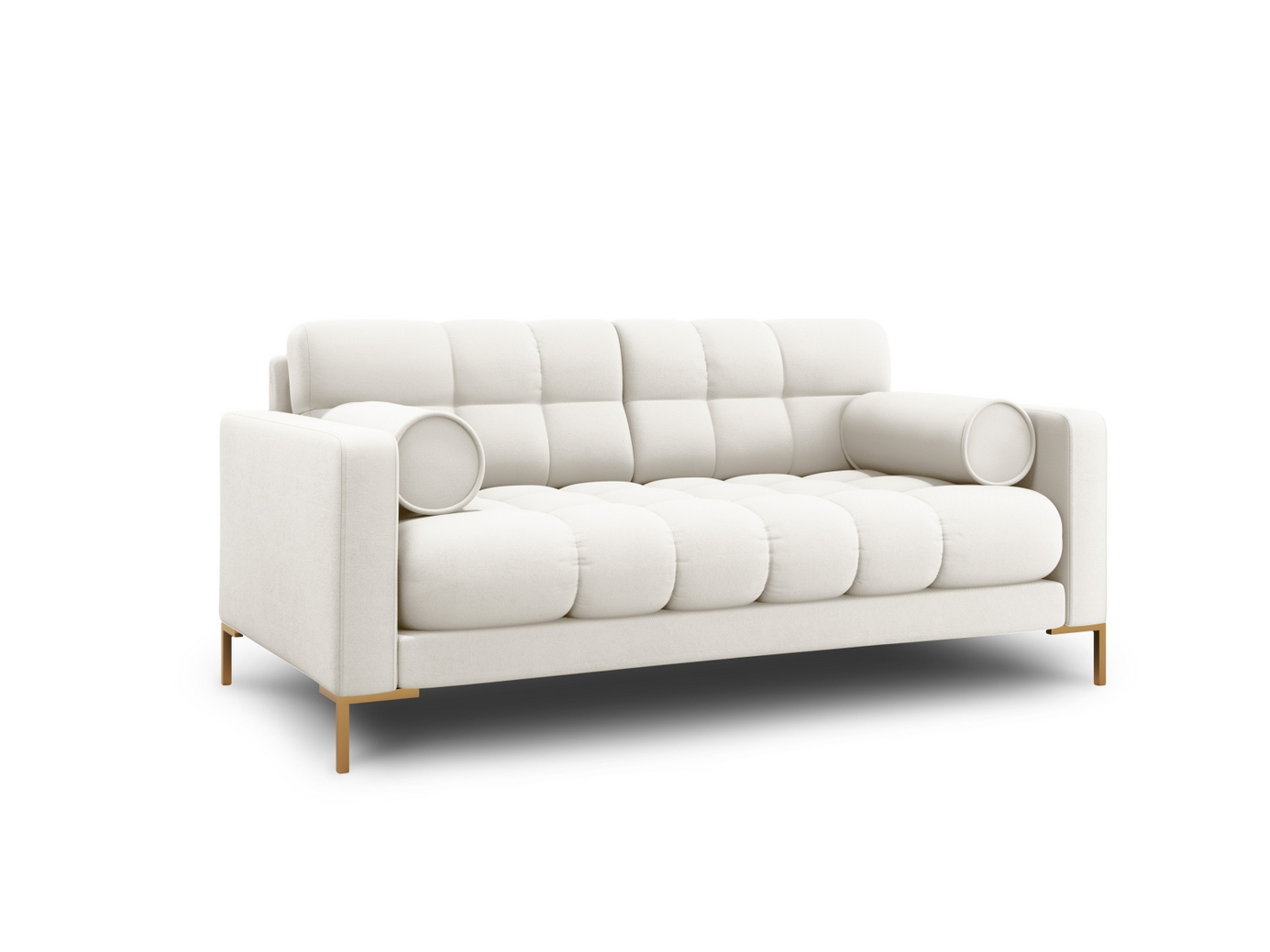 Cosmopolitan Design sofa, "Bali", 2-personers, 152 × 96 × 75 cm, Neve, guldfarvede metalben