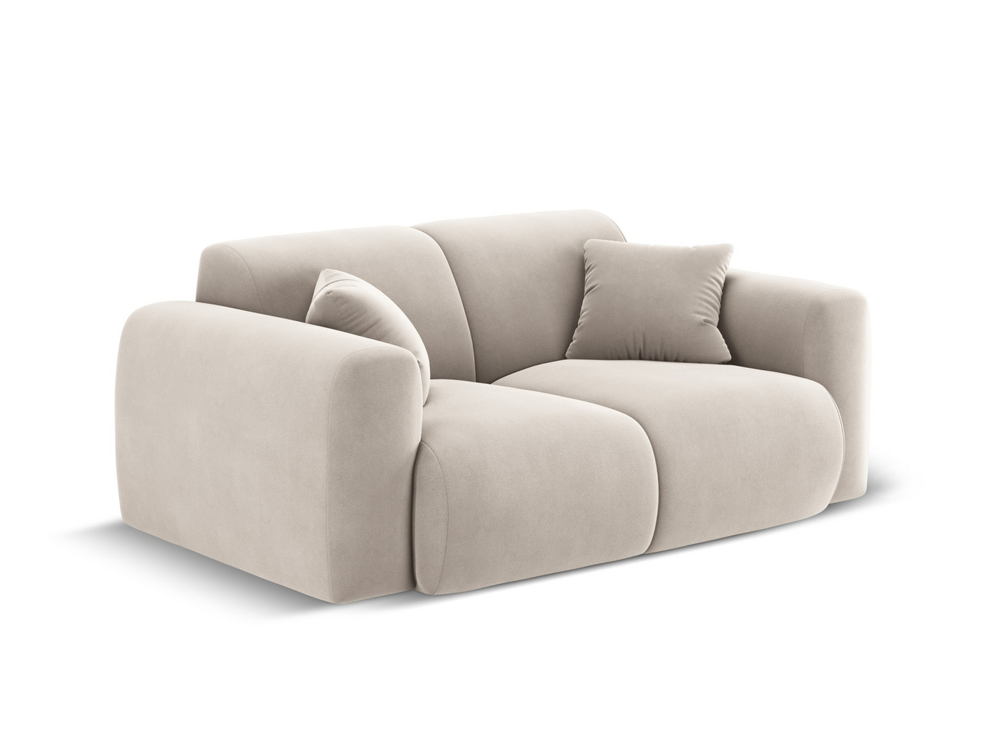 Cosmopolitan Design veloursofa, "Nolio", 2-personers, 170 × 95 × 72 cm, Casino, sorte plastben