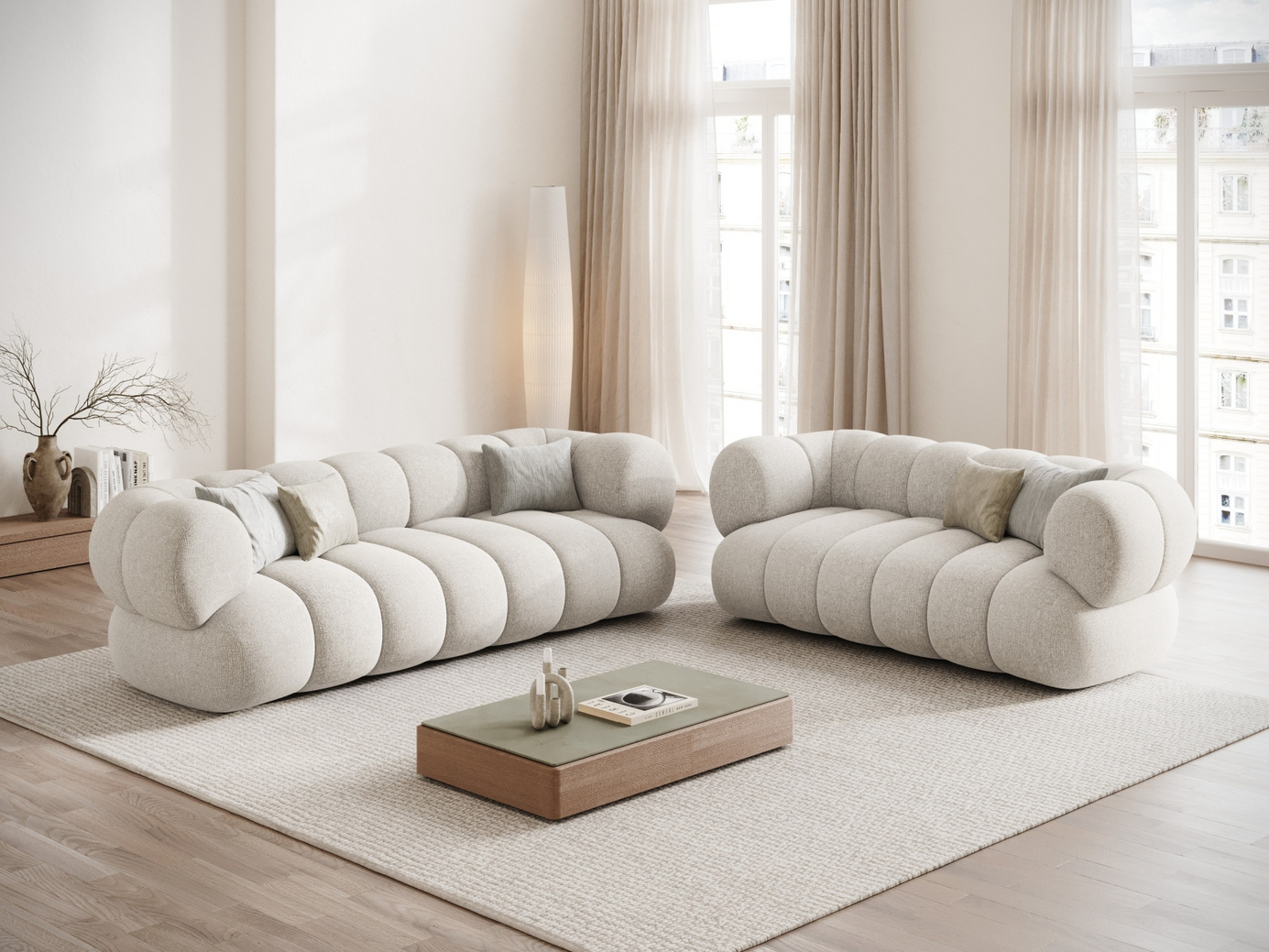 Cosmopolitan Design sofa, "Koge", 2-personers, 180 × 95 × 70 cm, Eden 10, sorte plastben