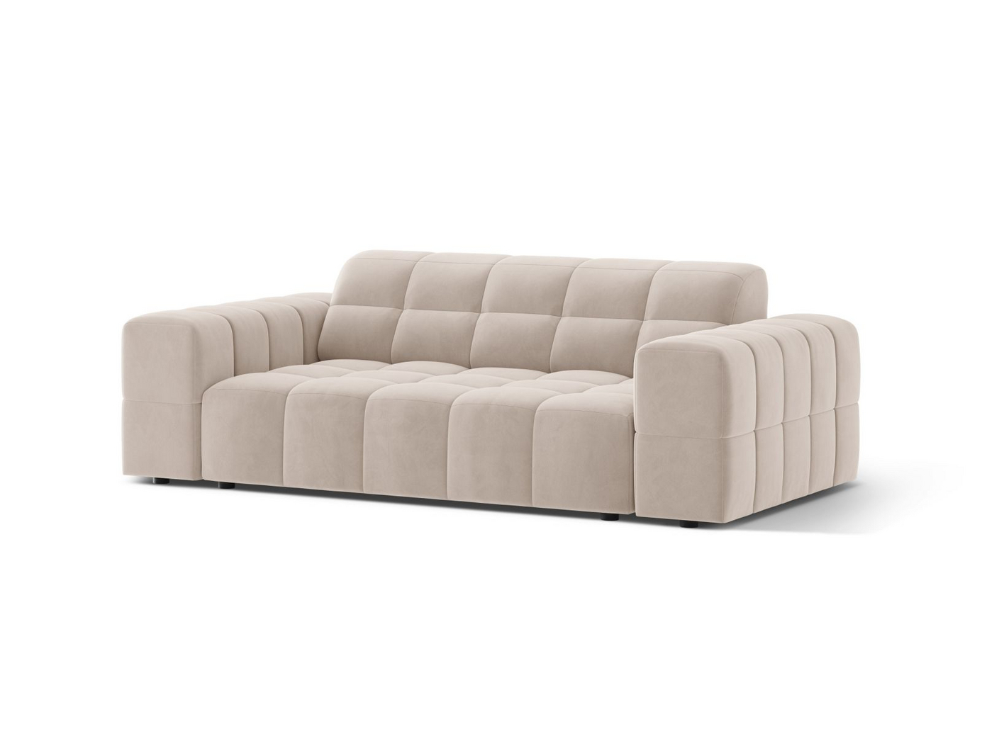Cosmopolitan Design veloursofa, "Chicago", 2-personers, 178 × 102 × 78 cm, Venus, sorte plastben