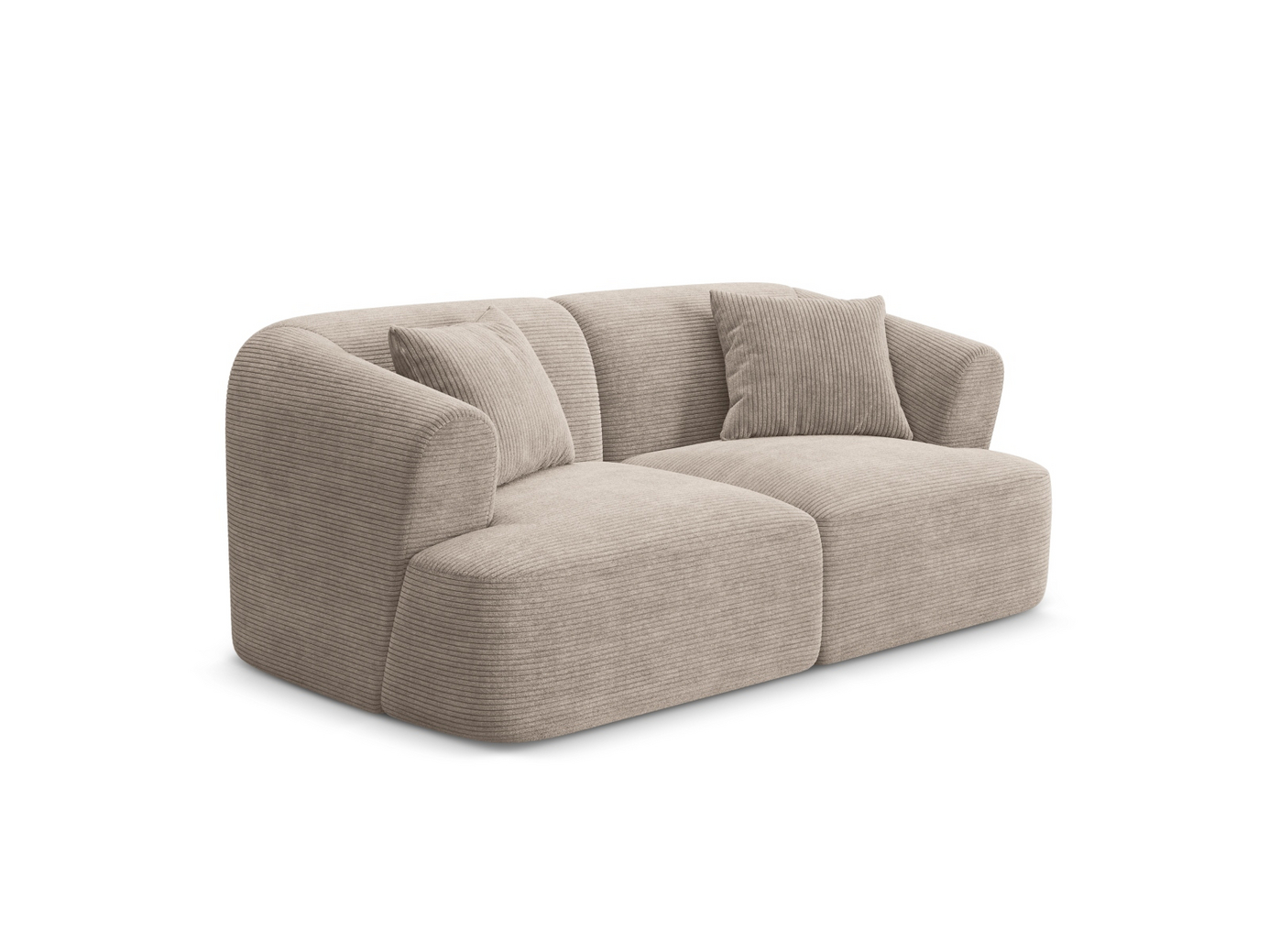 Cosmopolitan Design modulsofa, "Campi", 2-personers, 180 × 90 × 70 cm, Lincoln, sorte plastben