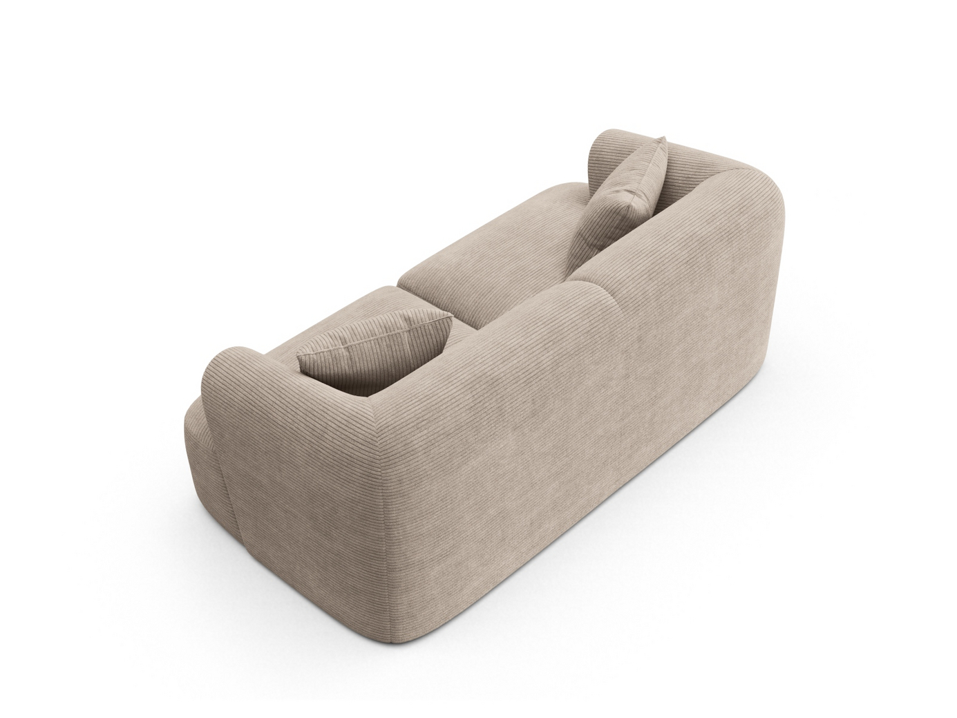 Cosmopolitan Design modulsofa, "Campi", 2-personers, 180 × 90 × 70 cm, Lincoln, sorte plastben