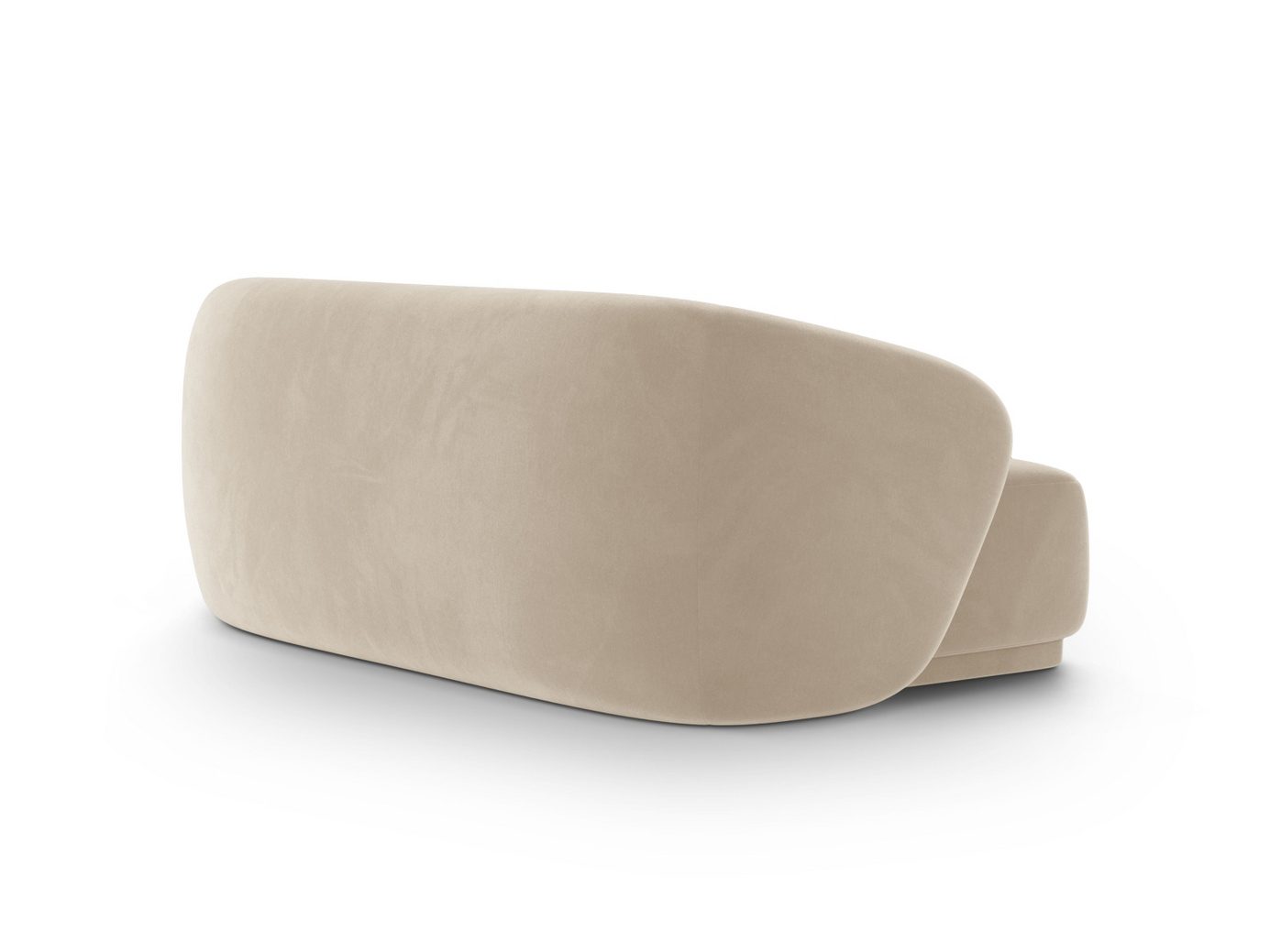 Cosmopolitan Design veloursofa, "Gomera", 2-personers, 180 × 93 × 74 cm, Salvador, sorte plastben