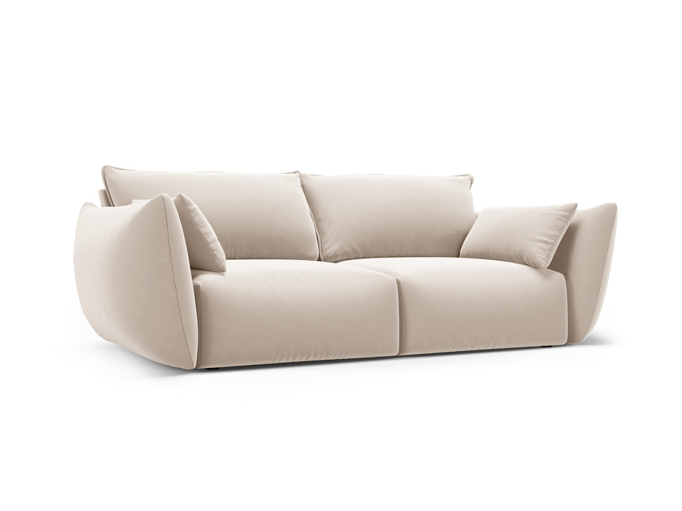 Cosmopolitan Design veloursofa, "Matera", 2-personers, 180 × 110 × 85 cm, Salvador, sorte plastben
