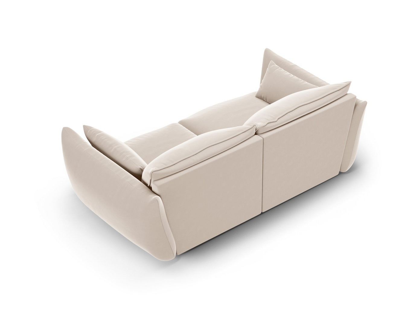 Cosmopolitan Design veloursofa, "Matera", 2-personers, 180 × 110 × 85 cm, Salvador, sorte plastben