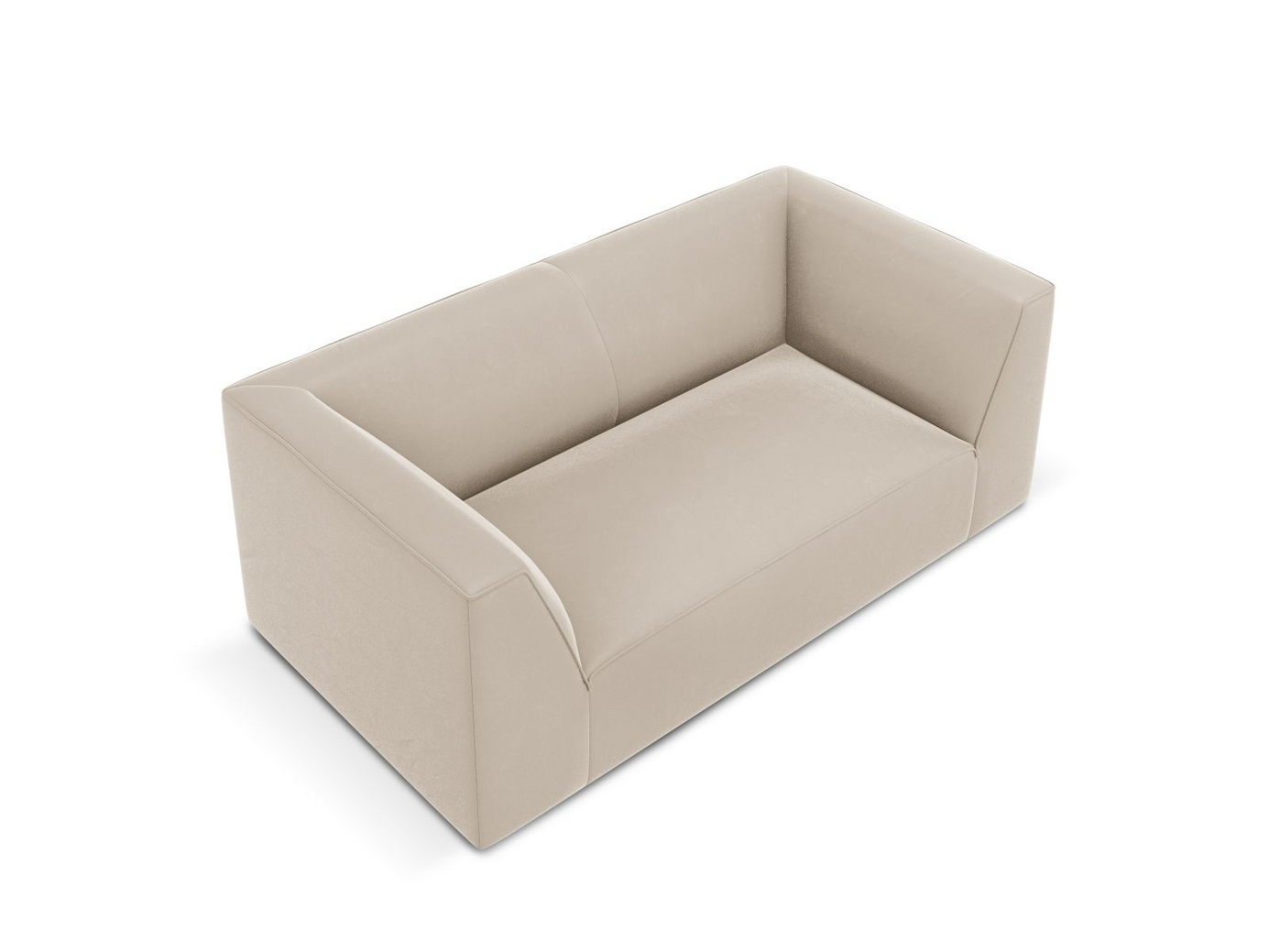 Cosmopolitan Design veloursofa, "Siena", 2-personers, 174 × 92 × 69 cm, Salvador, sorte plastben