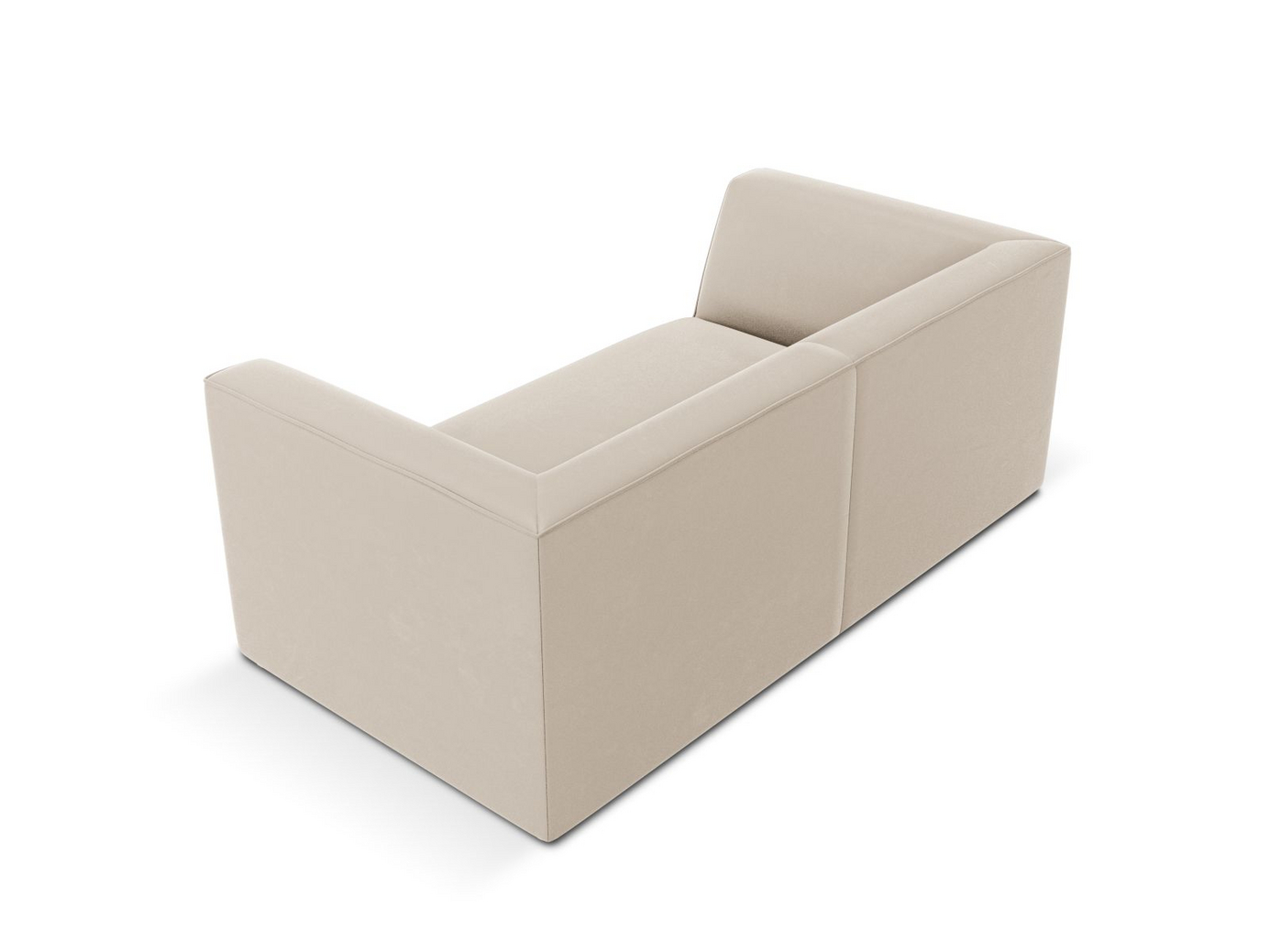 Cosmopolitan Design veloursofa, "Siena", 2-personers, 174 × 92 × 69 cm, Salvador, sorte plastben