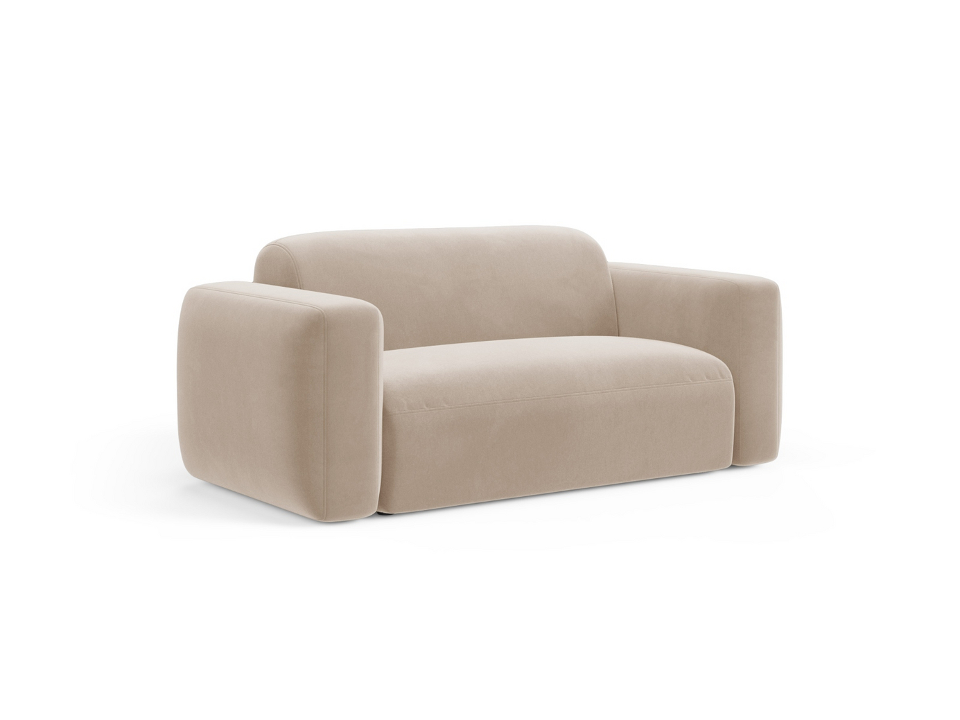 Cosmopolitan Design velourmodulsofa, "Strino", 2-personers, 180 × 98 × 78 cm, Salvador, sorte plastben
